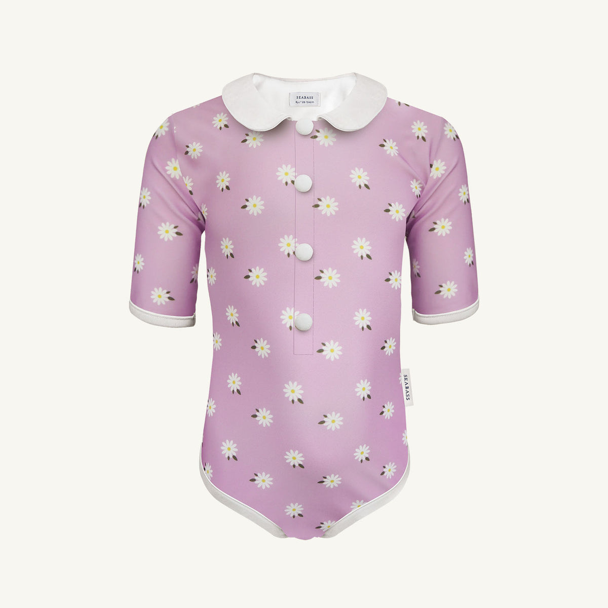 Maillot de Bain Fille 1 Pièce – Manches Courtes avec Boutons