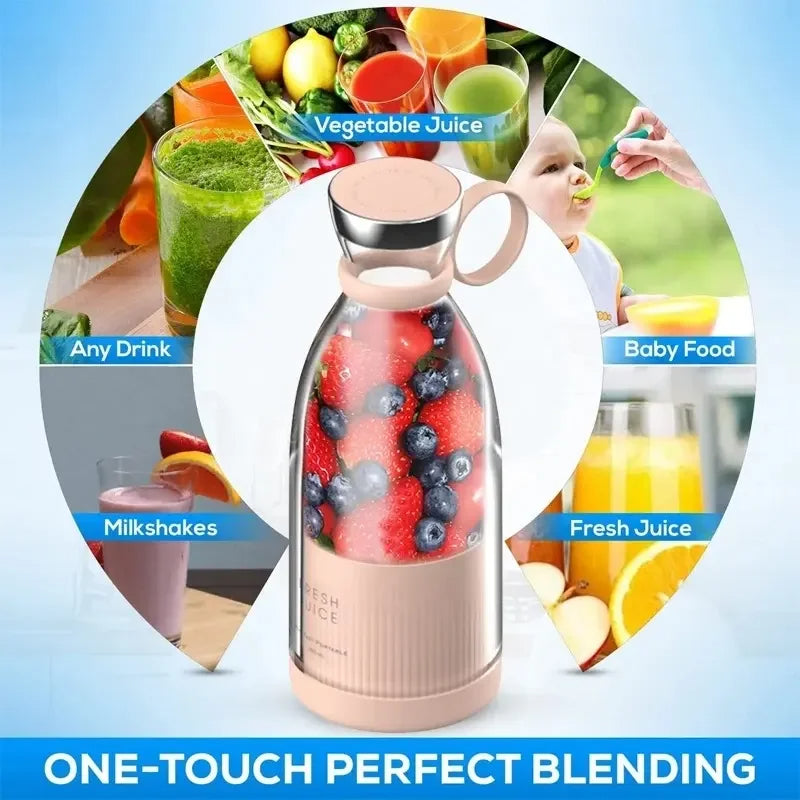 Blender Portable Sans Fil 350 ml – Mixeur à Fruits Rechargeable