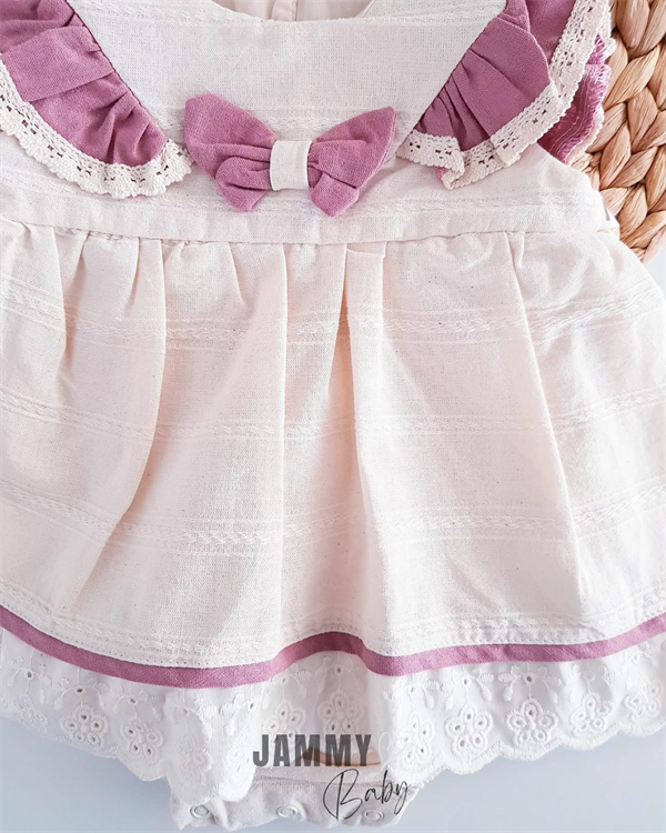 <tc>Robe bodysuit avec détail de nœud Verona - rose poudré</tc>