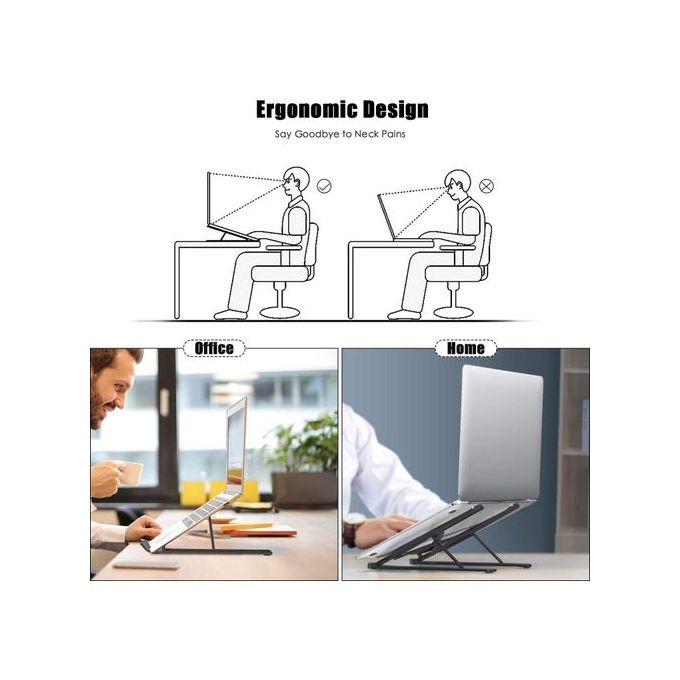 Support Pliable et Réglable pour Ordinateur Portable, Tablette et Smartphone