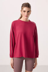 <tc>Sweatshirt tunique femme oversize à col rond en tissu texturé doux - 97303</tc>