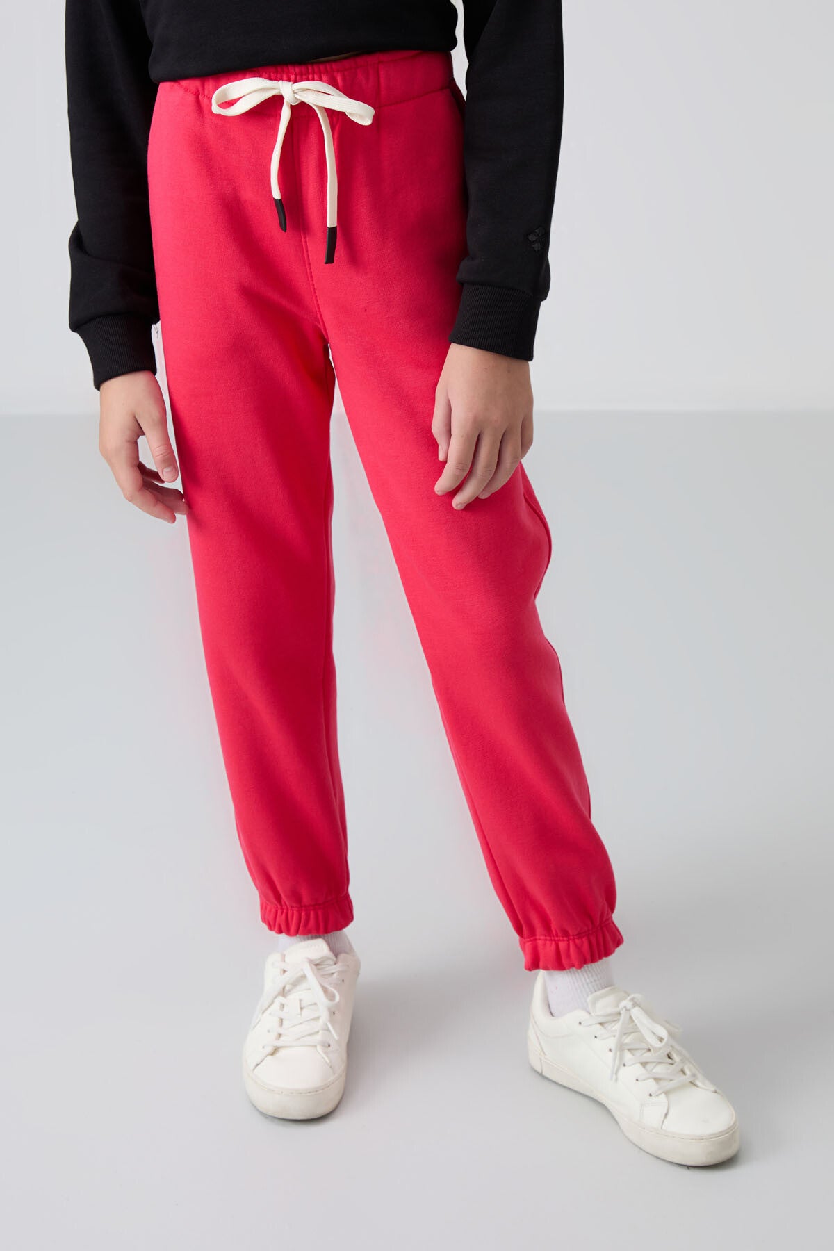 <tc>Pantalon de Survêtement Fille en Coton à Intérieur Doux Texturé, Brodé et Coupe Standard - 75158</tc>