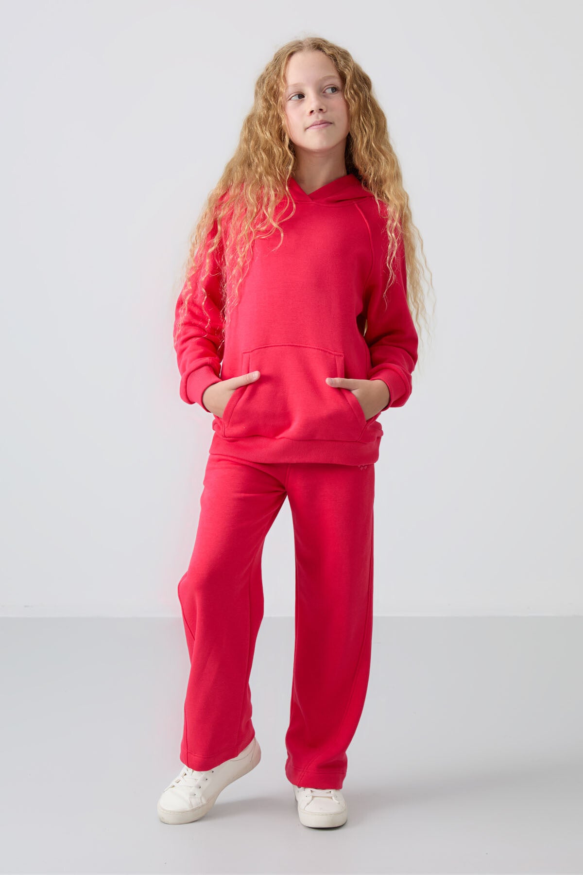 <tc>Survêtement Fille Écru en Coton à Intérieur Doux Texturé, Brodé et Coupe Standard - 75162</tc>