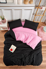 <tc>ensemble de housse de couette réversible avec drap-housse élastiqué pour lit simple</tc>