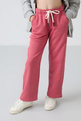 <tc>Pantalon de Survêtement Fille en Coton à Intérieur Doux Texturé, Brodé et Coupe Standard - 75146</tc>