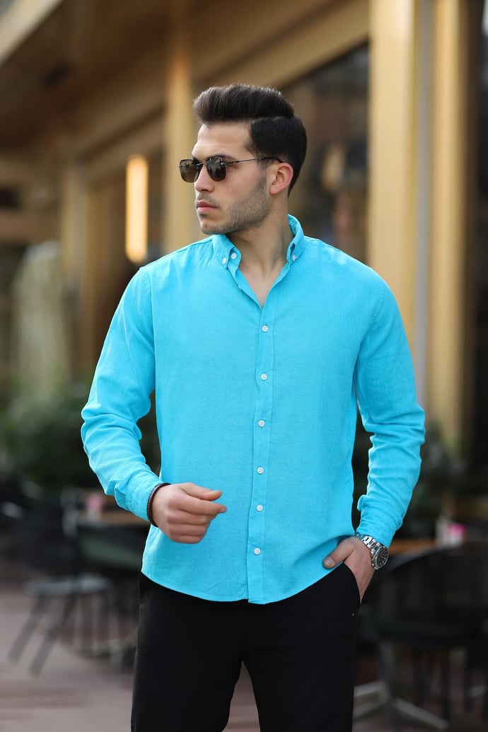 Yıkamalı Şile Bezi Gömlek - Justyol